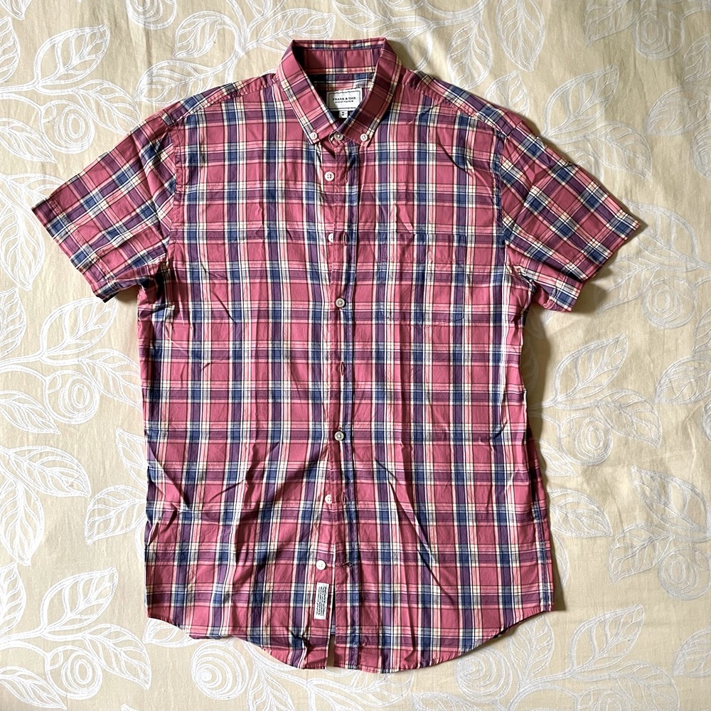 Frank & Oak short sleeve plaid shirt